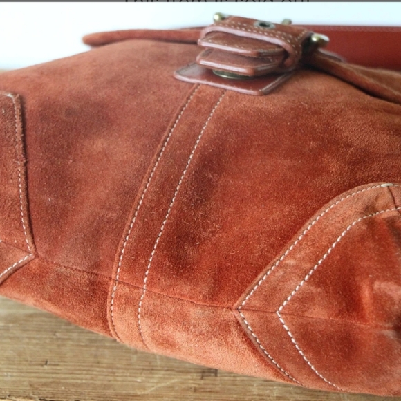 SOLD - Vintage COACH "Soho" Suede Burnt Orange Bag  No.G3S-9482  - SOLD - Picture 5 of 14